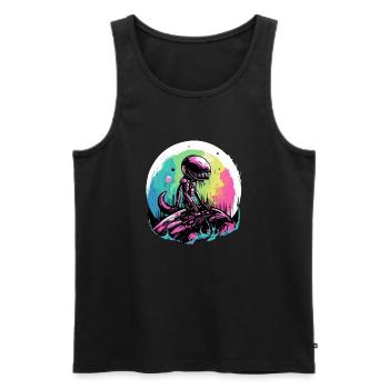 Ali the Alien - Men's Premium Organic Tank Top - black - Front - AI Model Male 178 light (178cm)