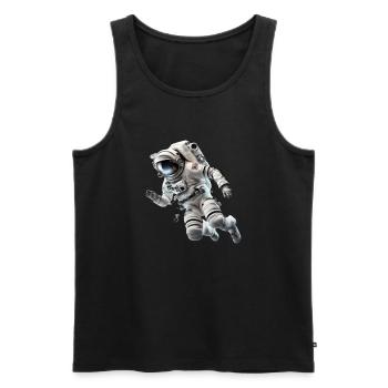 Rêve flottant : l’astronaute dans l’espace - Débardeur bio Premium Homme - noir - Devant - AI Model Male 178 light (178cm)
