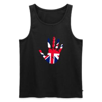 English footprint - Men's Premium Organic Tank Top - black - Front - AI Model Male 178 light (178cm)