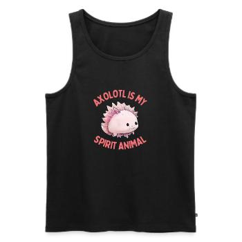 Drôle Axolotl est mon animal spirituel - Débardeur bio Premium Homme - noir - Devant - Michal (187cm)
