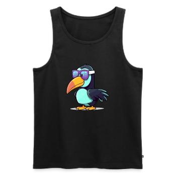Hob le toucan - Débardeur bio Premium Homme - noir - Devant - AI Model Male 178 light (178cm)