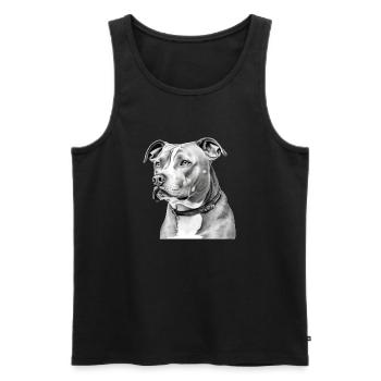 Zion der Pitbull - Männer Premium Bio Tank Top - Schwarz - Vorne - AI Model Male 178 light (178cm)