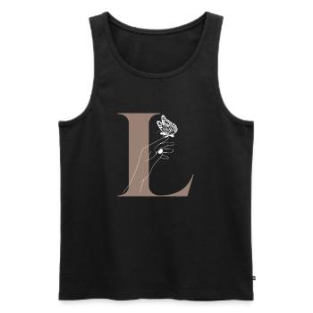 Letter L Magic Butterfly - Men's Premium Organic Tank Top - black - Front - AI Model Male 178 light (178cm)