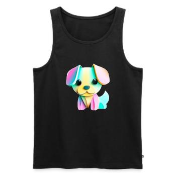 Puppy - Männer Premium Bio Tank Top - Schwarz - Vorne - AI Model Male 178 light (178cm)