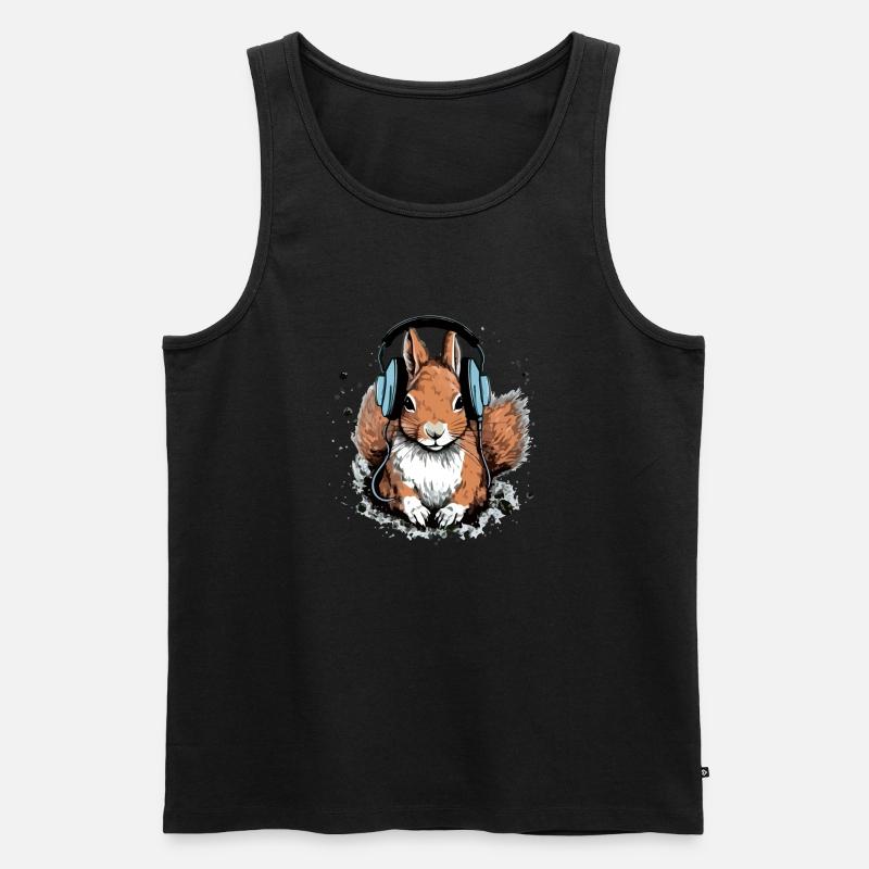 Jiko das audiophile Eichhörnchen - Männer Premium Bio Tank Top - Schwarz