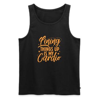 Lining things up is my cardio - Men's Premium Organic Tank Top - black - Front - Michal (187cm)