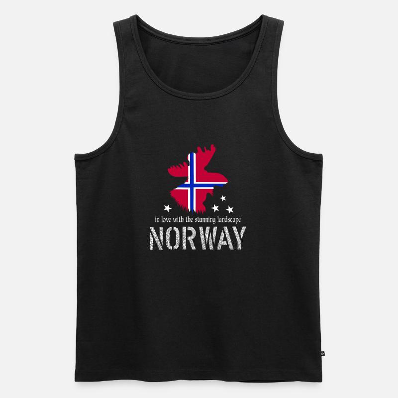 Norwegen Elche - Männer Premium Bio Tank Top - Schwarz