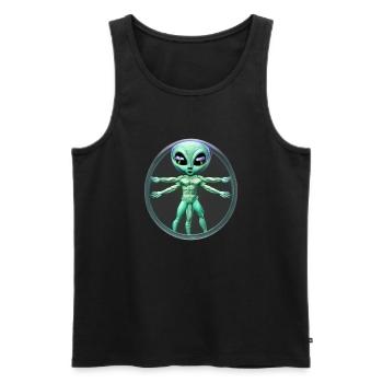Alien de Vinci - Männer Premium Bio Tank Top - Schwarz - Vorne - AI Model Male 178 light (178cm)