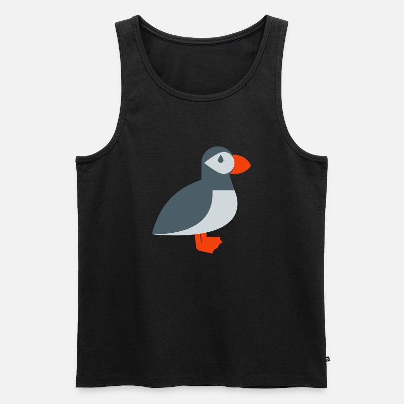 Papageientauchervogel - Männer Premium Bio Tank Top - Schwarz