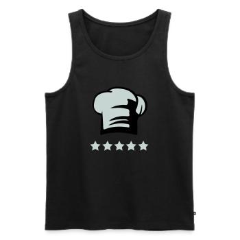 Chef's hat 5 star chef - Men's Premium Organic Tank Top - black - Front - AI Model Male 178 light (178cm)
