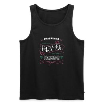 flower power counterculture awesome peace sign - Männer Premium Bio Tank Top - Schwarz - Vorne - Michal (187cm)