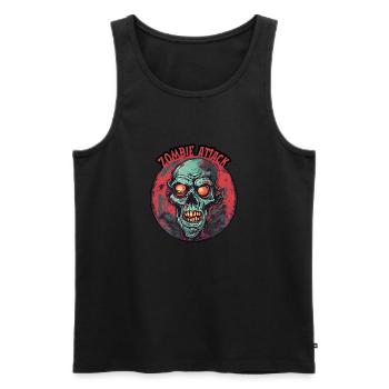Zombie / Apocalypse / Undead / Horror / Virus / Logo - Men's Premium Organic Tank Top - black - Front - Michal (187cm)