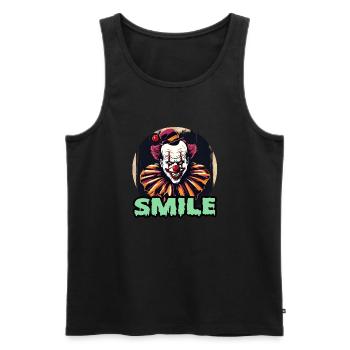 Clown d’horreur / Cirque / Drôle / Spectacle / Halloween - Débardeur bio Premium Homme - noir - Devant - Michal (187cm)