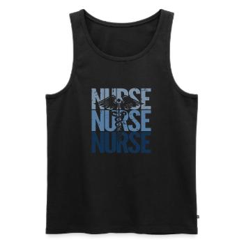 Vintage Retro Nurse | Proud to be a Nurse - Men's Premium Organic Tank Top - black - Front - Michal (187cm)