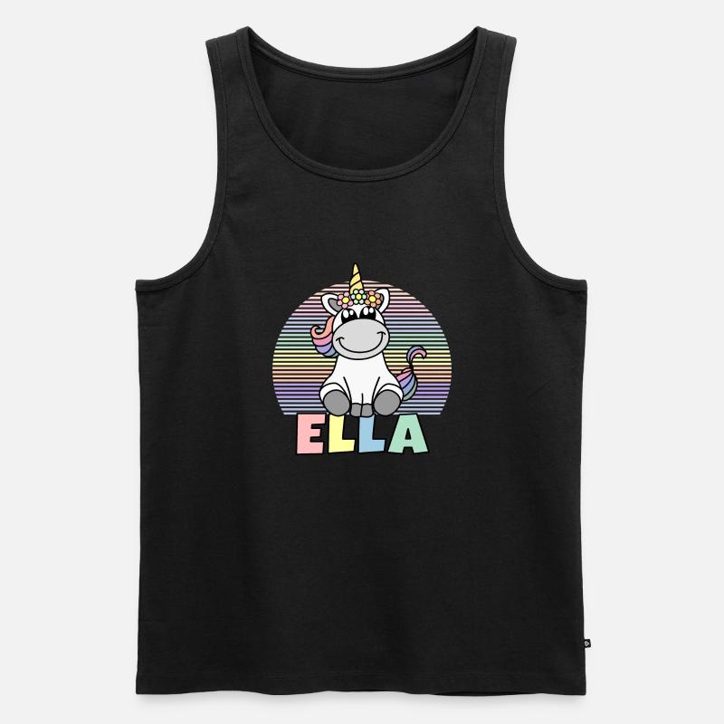 Ella Einhorn Name - Männer Premium Bio Tank Top - Schwarz