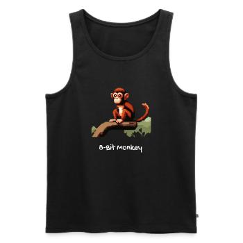 8 bit Monkey - Men's Premium Organic Tank Top - black - Front - AI Model Male 178 light (178cm)
