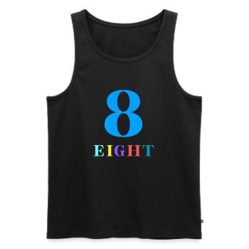 Acht-8-jähriges Jubiläum - Männer Premium Bio Tank Top - Schwarz - Vorne - AI Model Male 178 light (178cm)