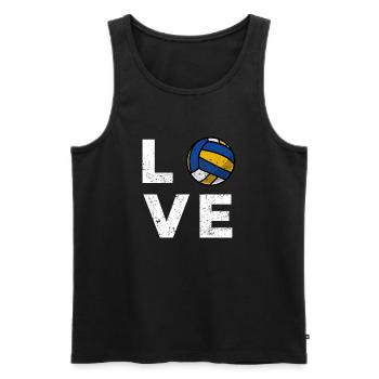 Liebe Volleyball - Männer Premium Bio Tank Top - Schwarz - Vorne - Michal (187cm)