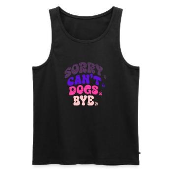 Dogs Lover Groovy Vintage Sorry Can't Dogs Bye - Débardeur bio Premium Homme - noir - Devant - Michal (187cm)