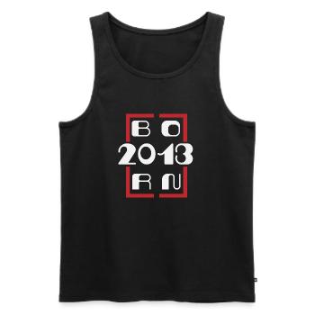 Born in 2013 - Anniversary 2013 - Men's Premium Organic Tank Top - black - Front - Michal (187cm)