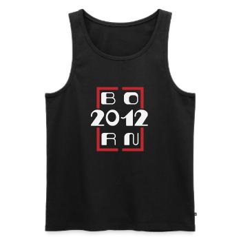 Jahrgang 2012 - Jubiläum 2012 - Männer Premium Bio Tank Top - Schwarz - Vorne - AI Model Male 178 light (178cm)