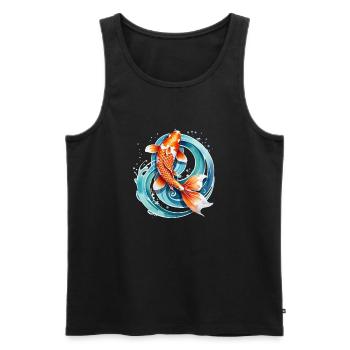 carpe koi - poisson japon - Débardeur bio Premium Homme - noir - Devant - AI Model Male 178 light (178cm)