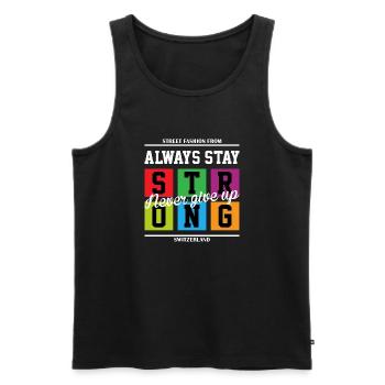 Always Stay Strong - Männer Premium Bio Tank Top - Schwarz - Vorne - AI Model Male 178 light (178cm)