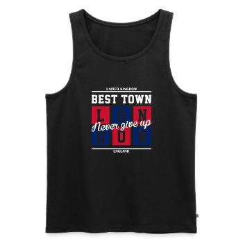 Best Town - Männer Premium Bio Tank Top - Schwarz - Vorne - Michal (187cm)