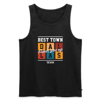 Best Town - Men's Premium Organic Tank Top - black - Front - Michal (187cm)
