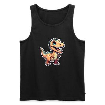 Cartoon Dinosaur - Men's Premium Organic Tank Top - black - Front - Michal (187cm)