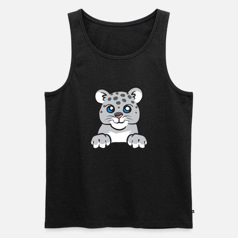 Schneeleopard - Männer Premium Bio Tank Top - Schwarz