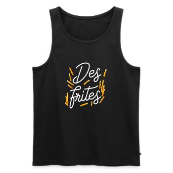 Des frites - Débardeur bio Premium Homme - noir - Devant - Michal (187cm)