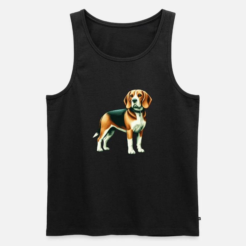 Beagle - Männer Premium Bio Tank Top - Schwarz