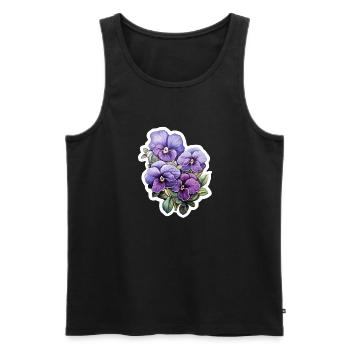 Pansy - Men's Premium Organic Tank Top - black - Front - AI Model Male 178 light (178cm)