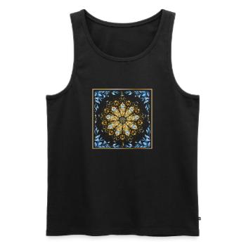 Blumen - Männer Premium Bio Tank Top - Schwarz - Vorne - Michal (187cm)