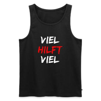 viel hilft viel - Männer Premium Bio Tank Top - Schwarz - Vorne - AI Model Male 178 light (178cm)