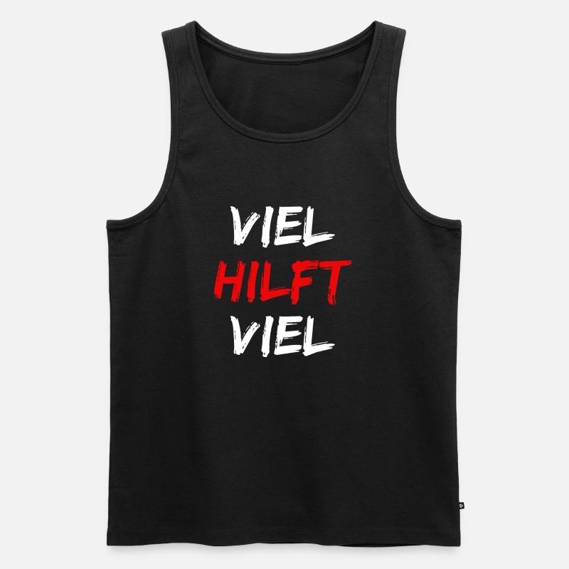 viel hilft viel - Männer Premium Bio Tank Top - Schwarz