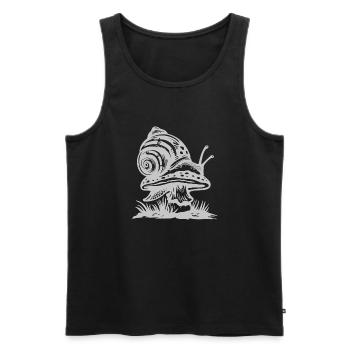 Schnecke Pilz - Männer Premium Bio Tank Top - Schwarz - Vorne - Michal (187cm)
