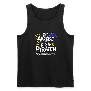 Kiga-Piraten Abreise Abschluss Kita Absolvent Gesc - Männer Premium Bio Tank Top - Schwarz - Vorne - Michal (187cm)
