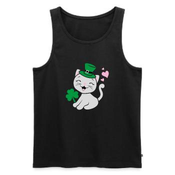 Festive design with cute kitten - Men's Premium Organic Tank Top - black - Front - AI Model Male 178 light (178cm)