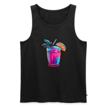 Cocktail / Bar / Mixing / Drink / Exotic / Club - Men's Premium Organic Tank Top - black - Front - AI Model Male 178 light (178cm)
