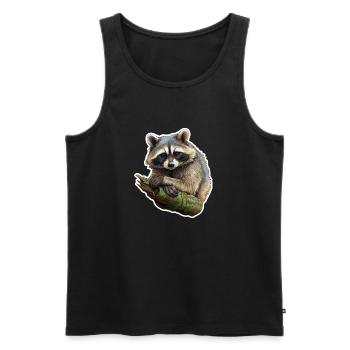 Raccoon - Men's Premium Organic Tank Top - black - Front - AI Model Male 178 light (178cm)