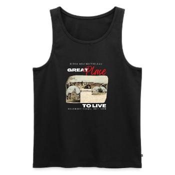 91564 Neuendettelsau Mittelfranken Gemeinde Mode - Männer Premium Bio Tank Top - Schwarz - Vorne - Michal (187cm)