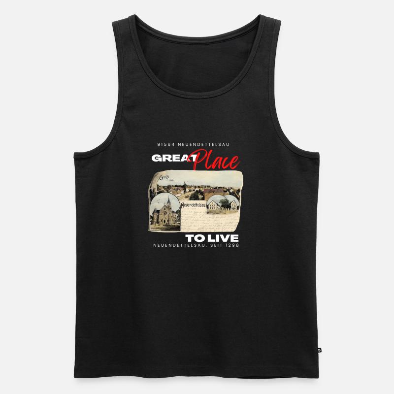 91564 Neuendettelsau Mittelfranken Gemeinde Mode - Männer Premium Bio Tank Top - Schwarz
