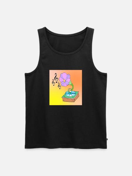 Musik Blossom Floral Surreal Musik Lover Design - Herre Premium økologisk tanktop - sort