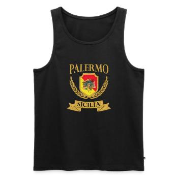 Sizilien Region Sizilianer Italien Trinacria Reise - Männer Premium Bio Tank Top - Schwarz - Vorne - Michal (187cm)