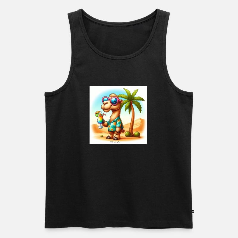 Kamel im Urlaub - Männer Premium Bio Tank Top - Schwarz