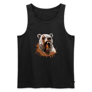 bear, animal, beast, wildlife, animal, blood, art, art, - Men's Premium Organic Tank Top - black - Front - AI Model Male 178 light (178cm)