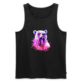 bear, animal, beast, wildlife, animal, blood, art, art, - Men's Premium Organic Tank Top - black - Front - AI Model Male 178 light (178cm)