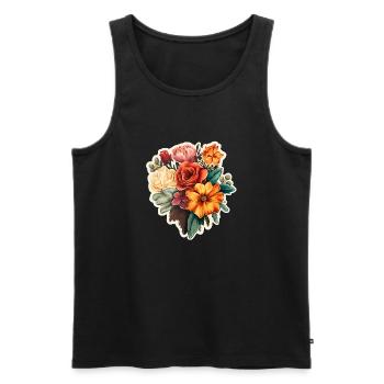 Bouquet of flowers colorful - Men's Premium Organic Tank Top - black - Front - AI Model Male 178 light (178cm)